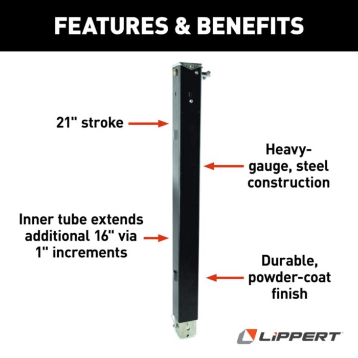 Lippert Universal Fit Landing Gear - Follow Leg #179014