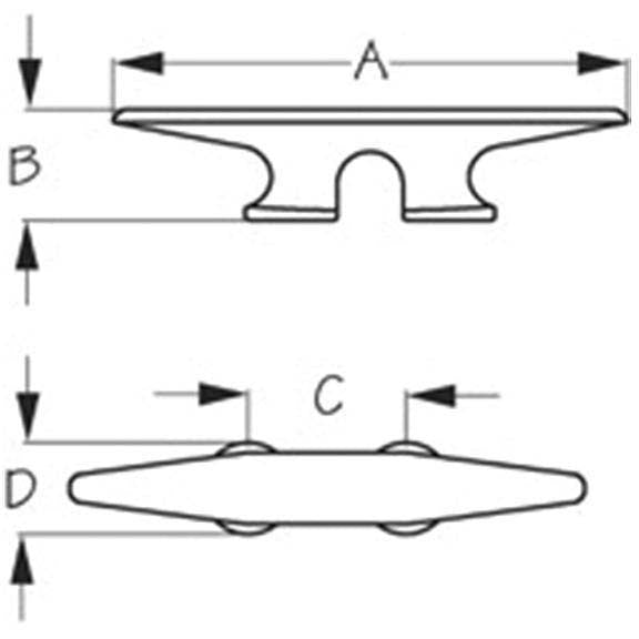 Sea-Dog 046048 Weldable Aluminum Cleat, 8"