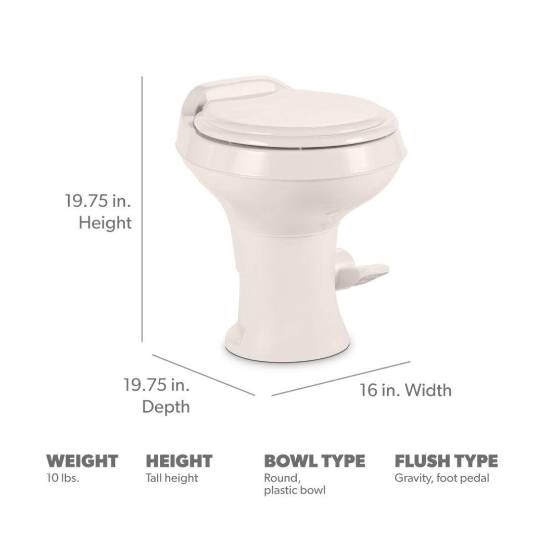 300 Series Toilet w/o Sprayer, Standard Height, Bone