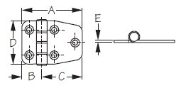 Sea-Dog, Short Side Door Hinge, 2-1/8