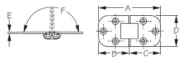 Sea-Dog, Flush 2 Pin Hinge, 3