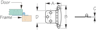 Sea-Dog, Flush Mount Concealed Hinge, 1-7/8