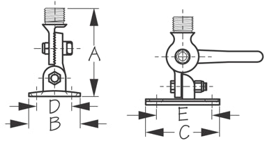 Sea-Dog Adjustable Antenna Base, 4-1/2