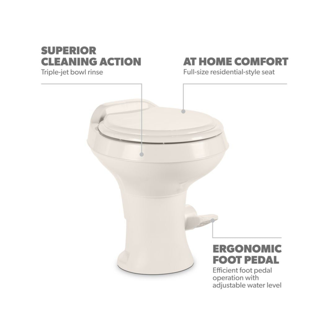 300 Series Toilet w/o Sprayer, Standard Height, Bone