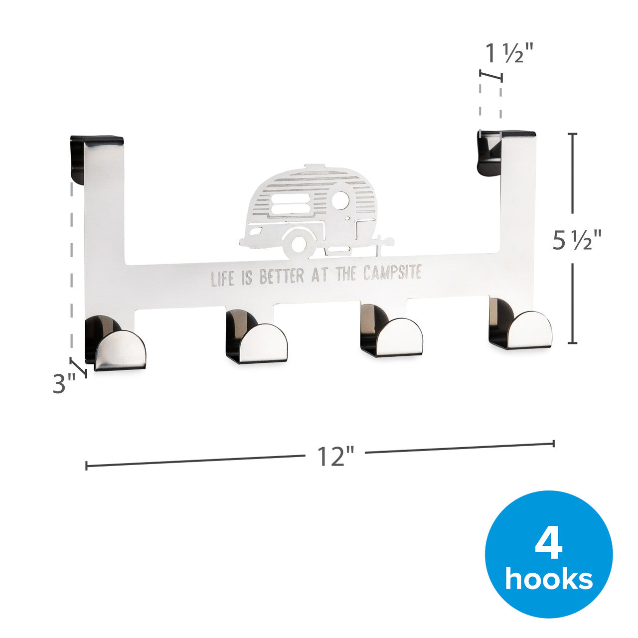 Camco 53388 4-Hook Over The Door Towel Hanger