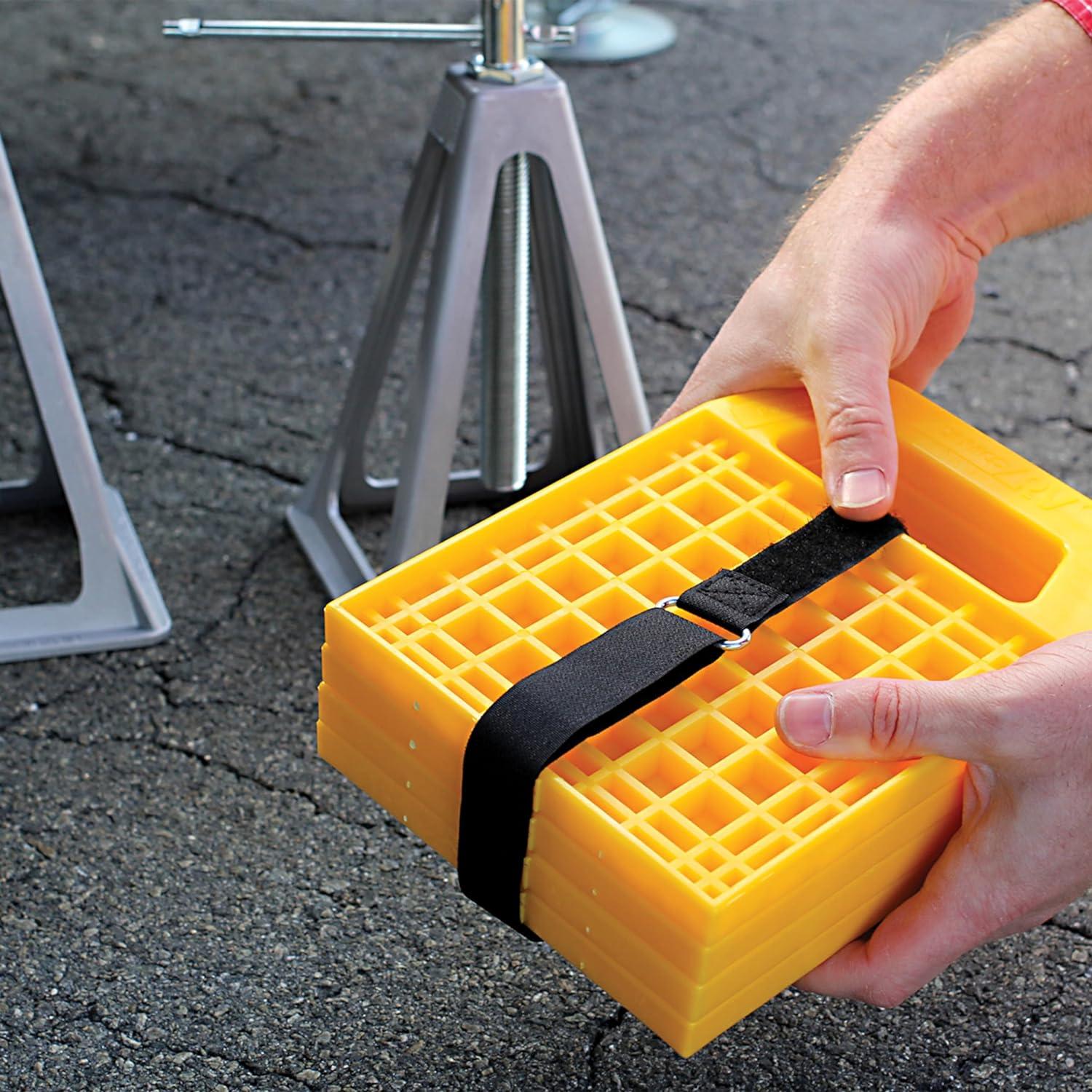 Camco Stabilizer Jack Pad, Standard (6.2" x 6.2" Pad), 4 Pack Yellow