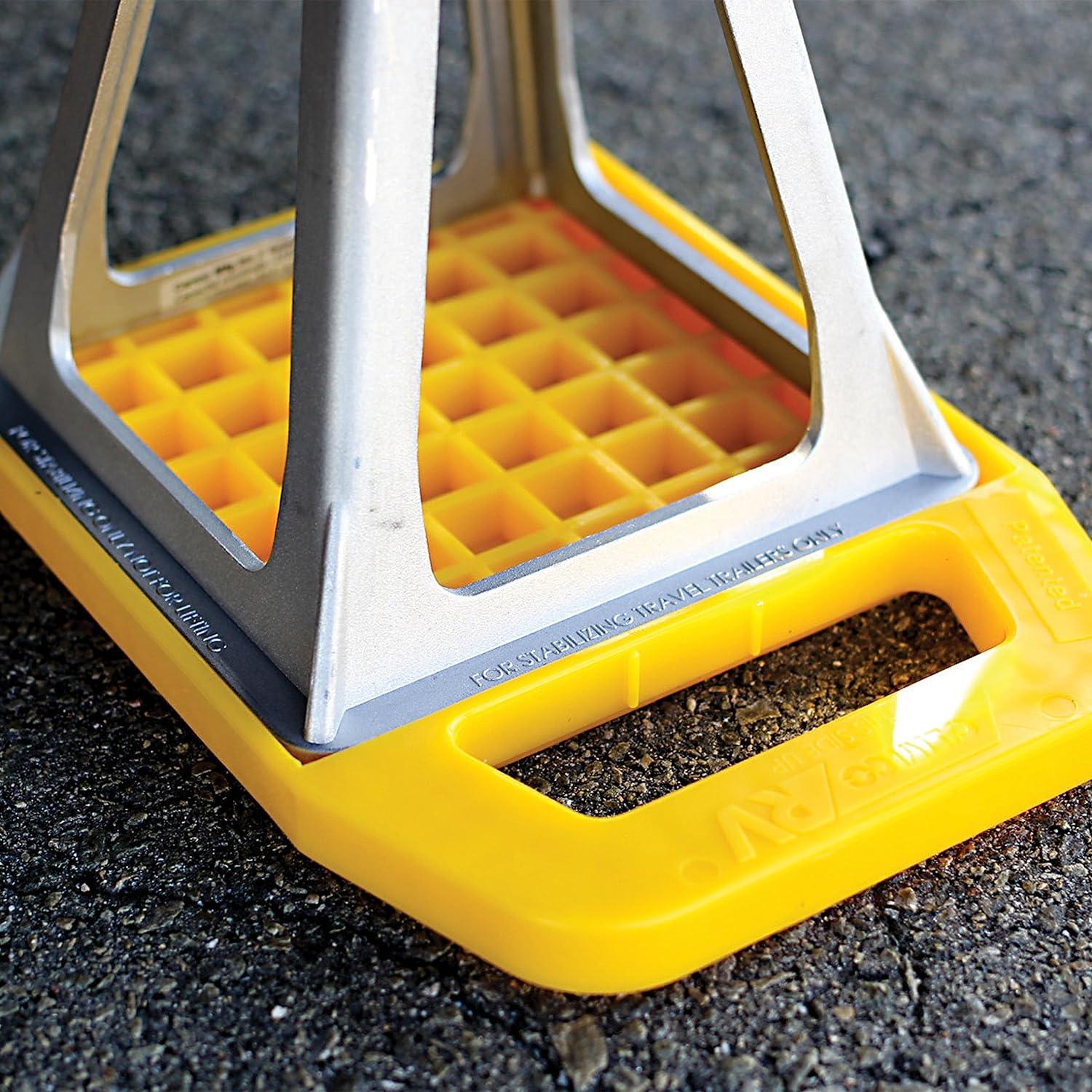 Camco Stabilizer Jack Pad, Standard (6.2" x 6.2" Pad), 4 Pack Yellow