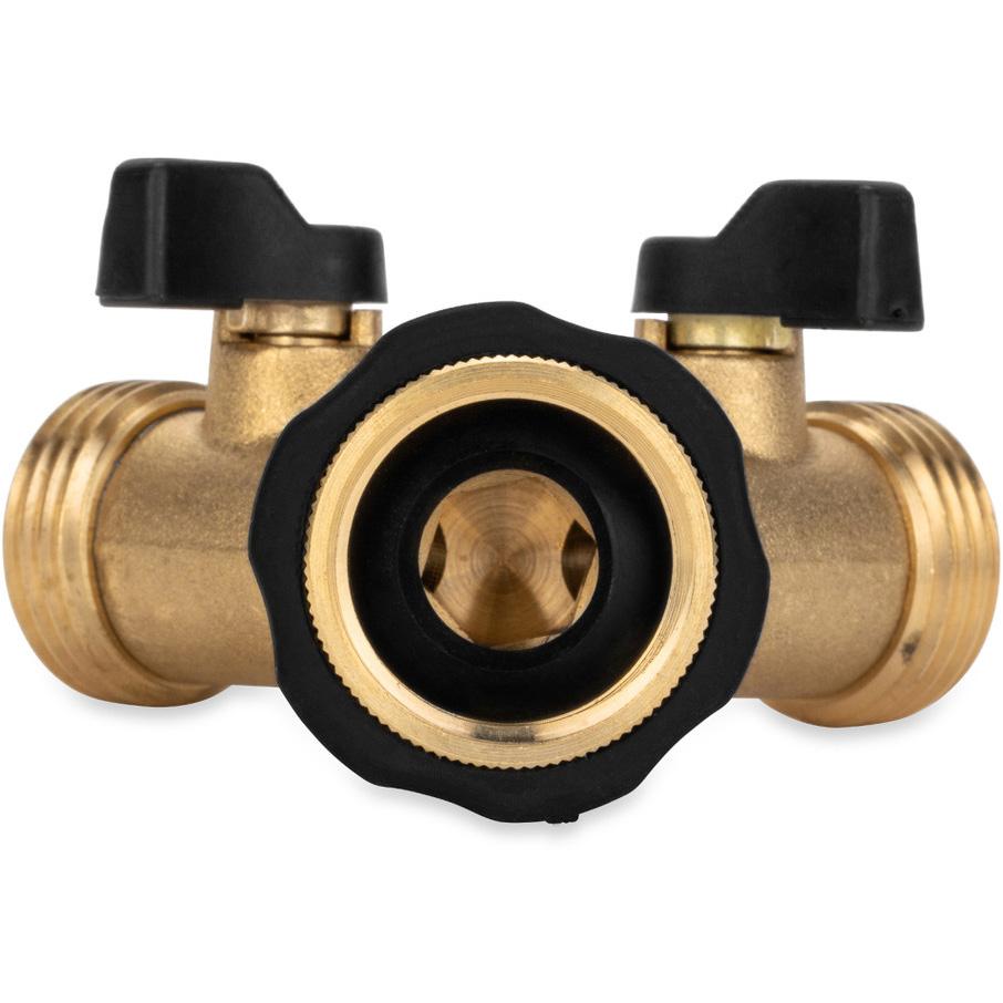 Camco Fresh Double Water Hose Y-Valve, Brass (E/F)