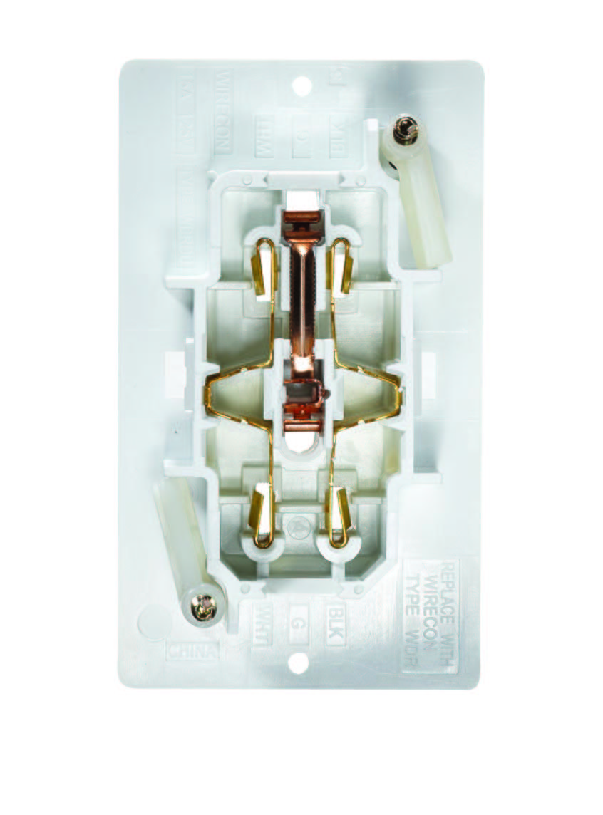 "Self Contained" White Dual Outlet w/Cover-Plate