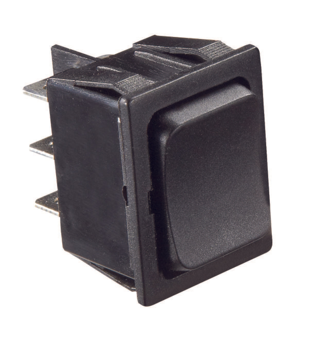 Black Rocker Switch, 5 A, Momentary On/Off Momentary On - DPDT - Cut-Out .872