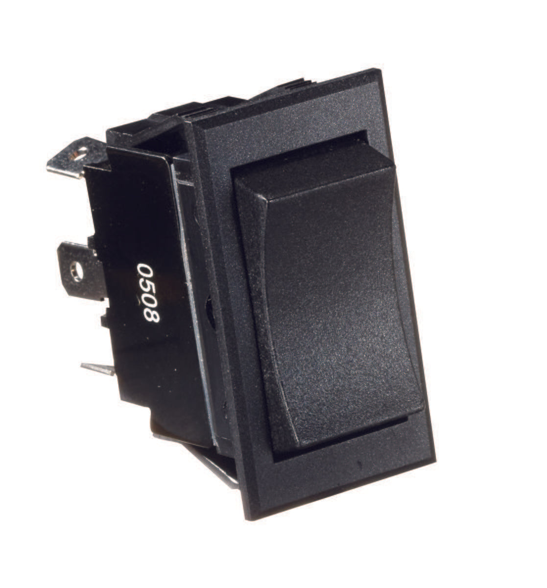 Black Rocker Switch-20 A, 6 Terminal, Momentary On/Off/Momentary On. Cut-Out 1.46