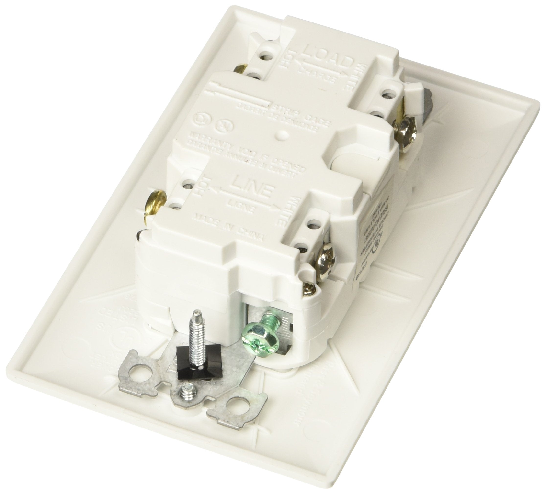 White Dual GFCI Outlet w/Cover-Plate