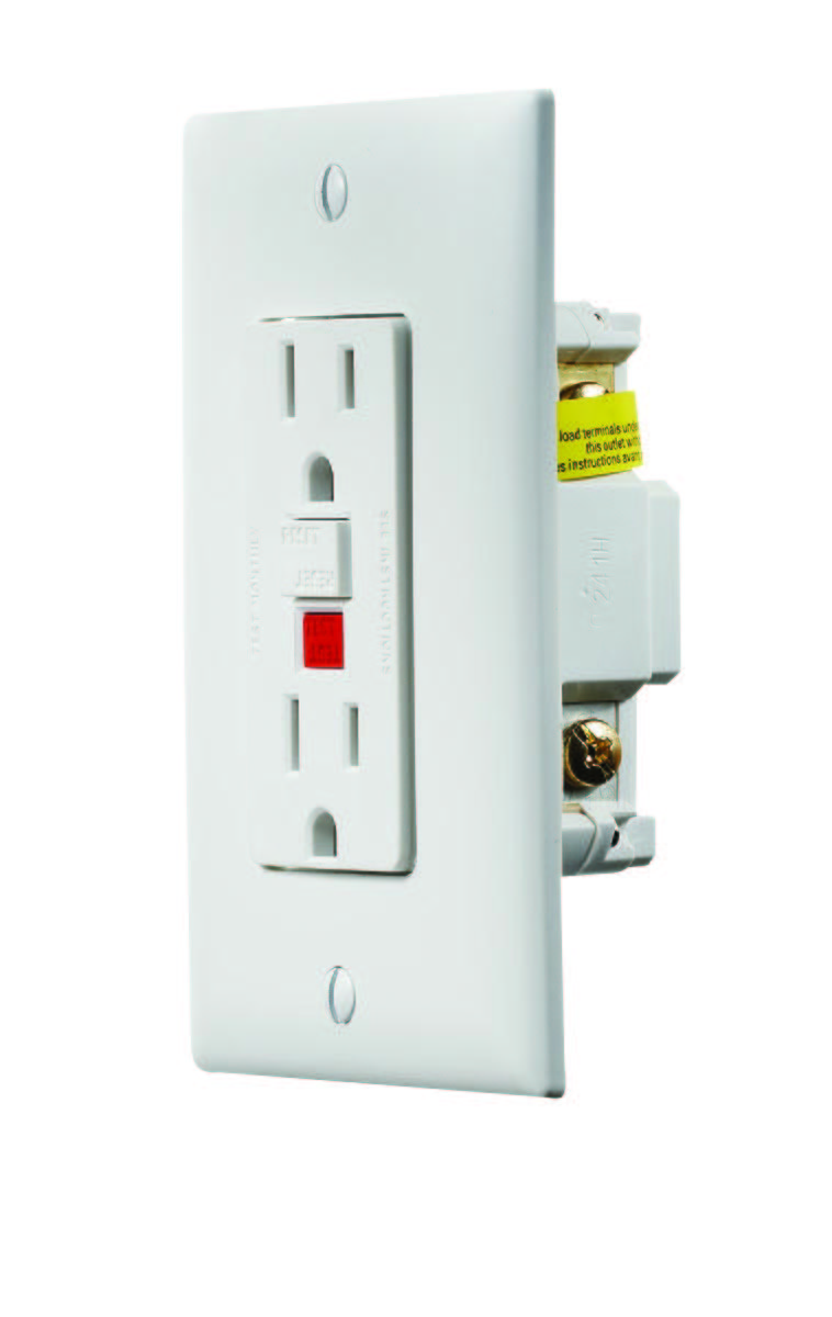 White Dual GFCI Outlet w/Cover-Plate
