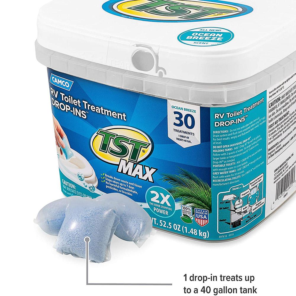 Camco TST Max Drop-Ins, Ocean Breeze, 30 Pack