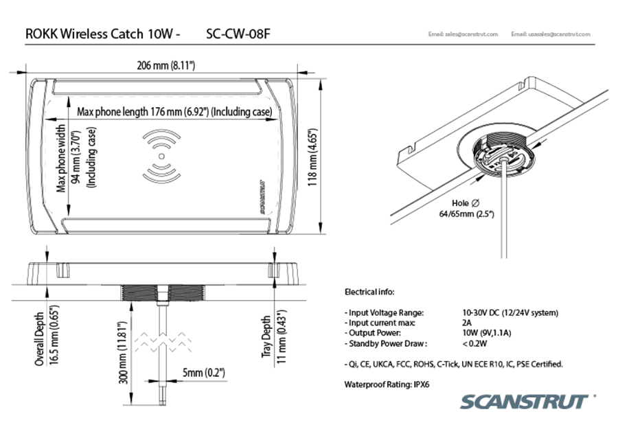 Catch 10W Qi Certified Waterproof Wireless Charger