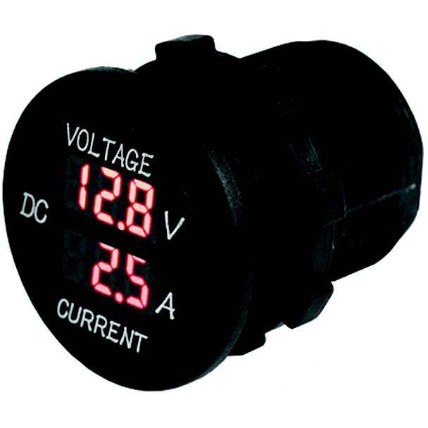 SeaDog 421625 Round Digital 4 to 30 Voltage & 10 Amp Meter | Injected Molded Nylon