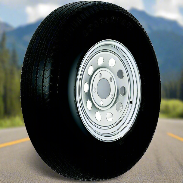 13" ST Radial Tire & Wheel Assembly, ST185/80R13 C/5-Hole Modular Silver