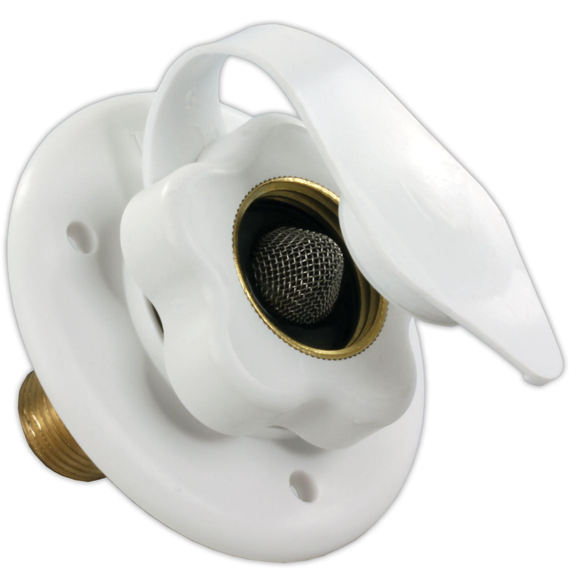 B&B Molders 94214 City Water Fill w/Brass Check Valve, Polar White