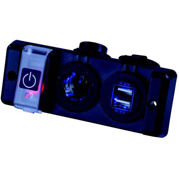 Seadog 426506-1 Double Usb & Power Socket Panel w/Breaker Switch