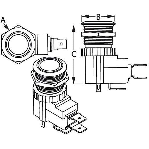 Sea-Dog 4030641 LED Push Button On/Off Switch - High Amp