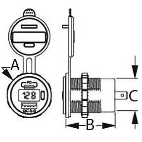 Seadog XXX USB 3.0 & USB-C Power Socket w/Volt Meter