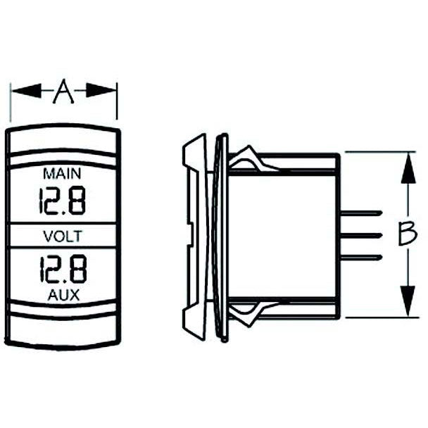 Cobra Dual Voltmeter - Rocker Switch Style