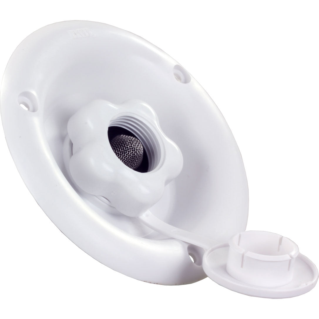 City Water Dish w/Plastic Check Valve, Polar White