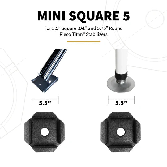 5.5" Mini Square RV Jack Pads for BAL Stabilizer (4-pack)