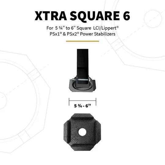 Xtra 6" Square Permanent RV Jack Pads (4-pack)