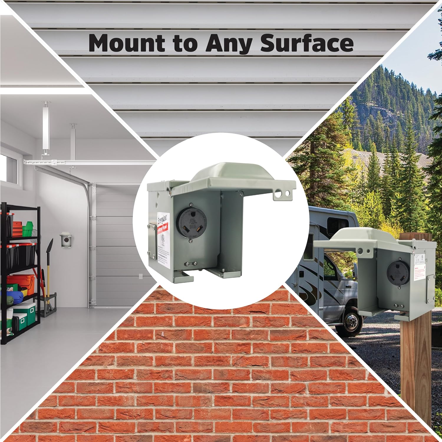 Energizer 50A Outdoor Outlet Box for EV and RV Vehicles 250V 14-50R