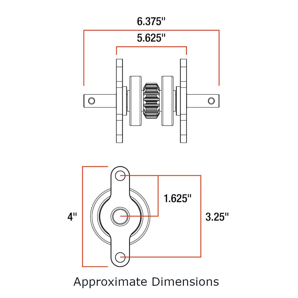 Replacement 2x2 Through-Frame Slide-Out Gear Pack Assembly w/o Roll Pins