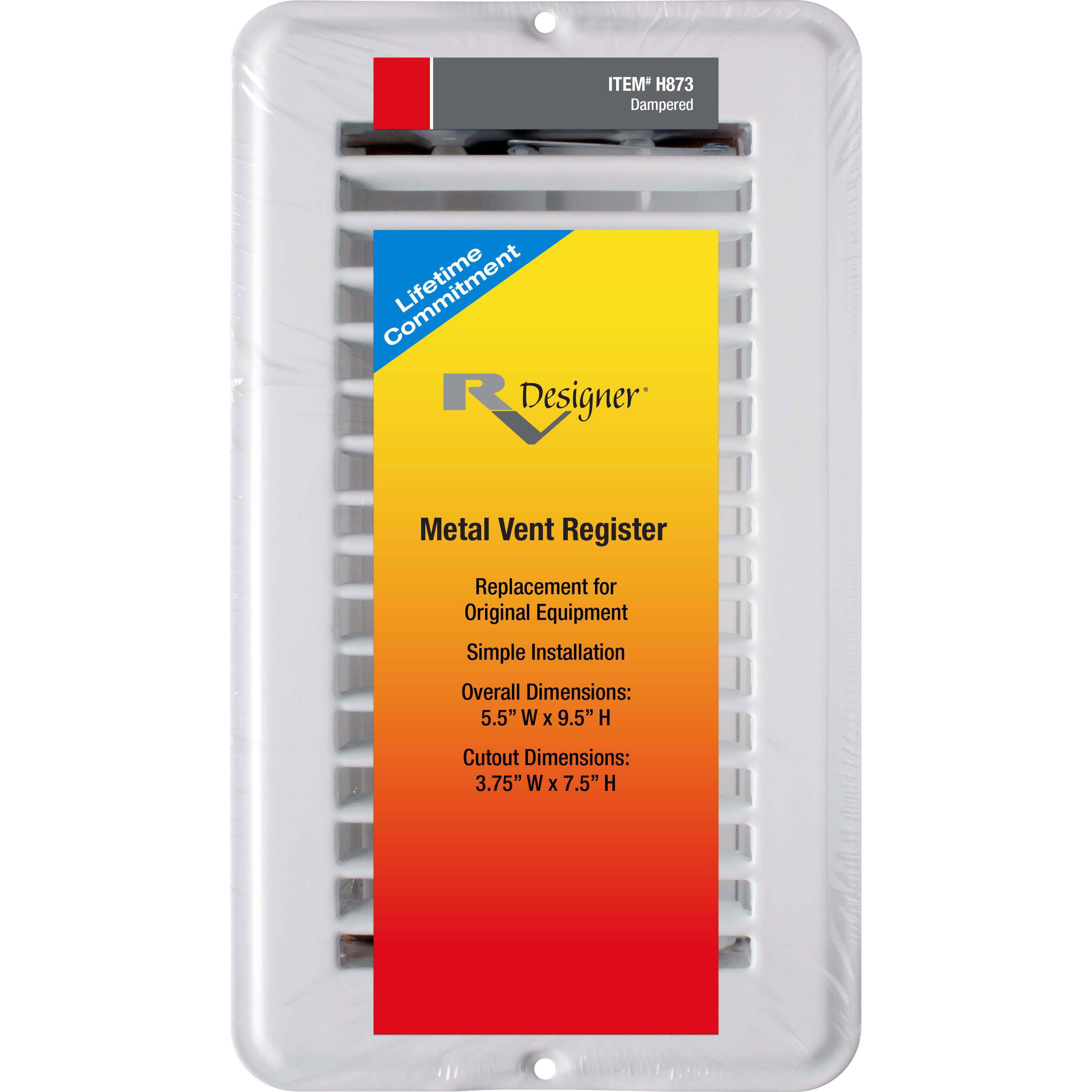 Vent Register, Metal, Damp 4"x8"