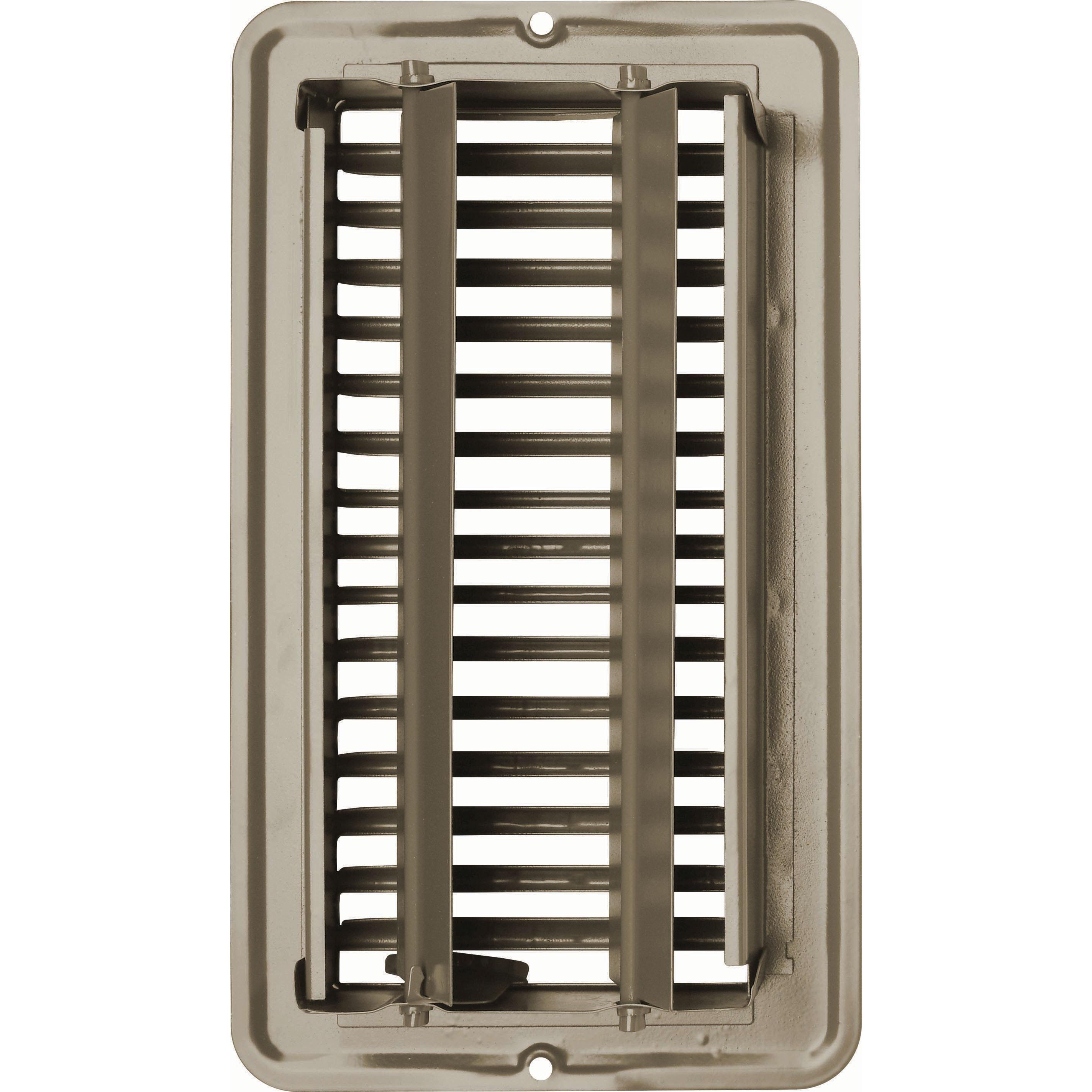 Vent Register, Tan, Metal, Damp 4"x8"
