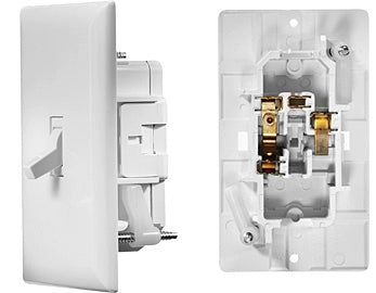 AC Wall Switch with Cover-Plate, "Self Contained", White