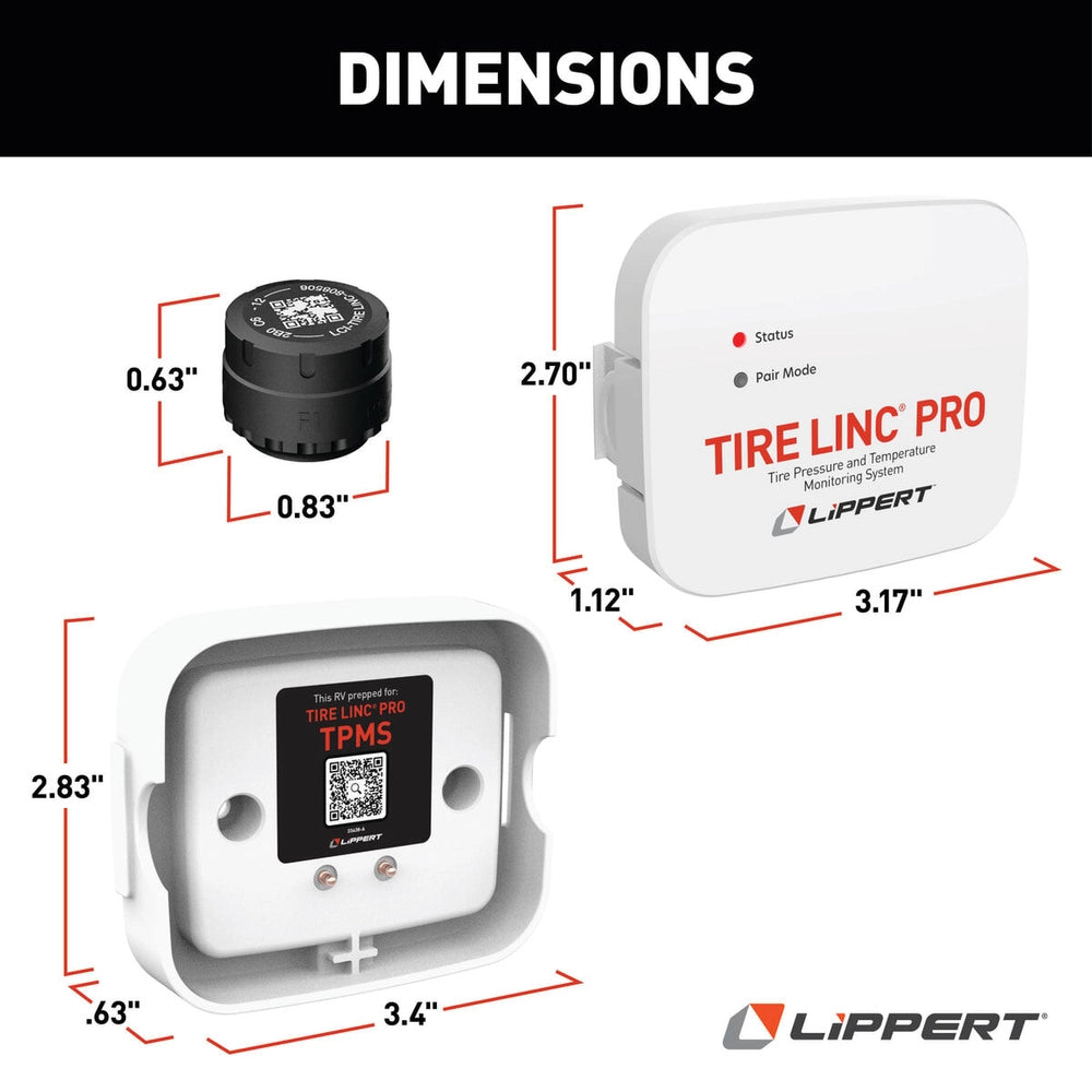 Lippert Tire Linc PRO RV Tire Pressure & Temperature Monitoring System (TPMS), 4-Tire