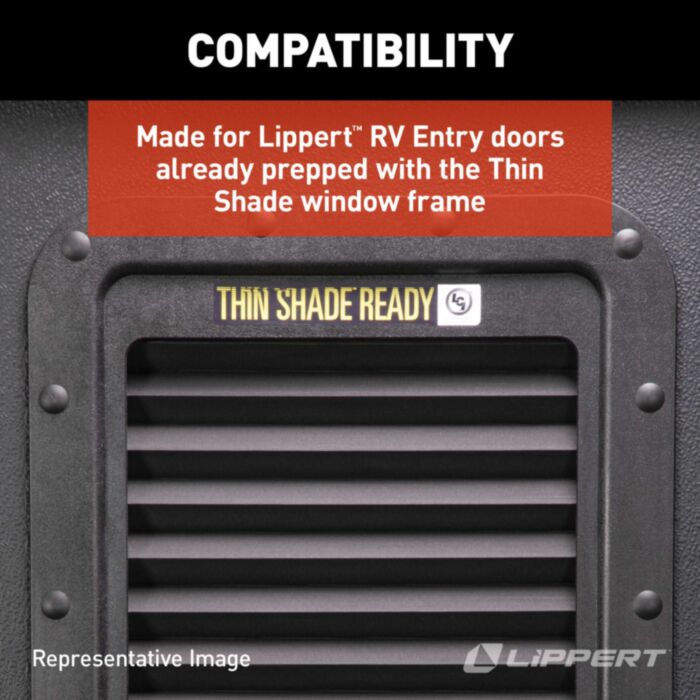 Lippert Thin Shade™ Ready RV Window Shade for Prepped Lippert Entry Doors #786037