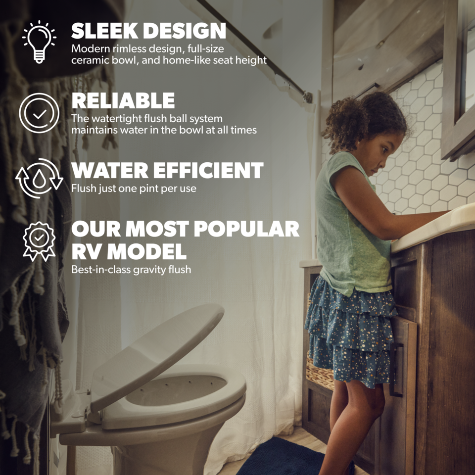 Dometic 310 Series Toilet w/o Sprayer, Standard Height