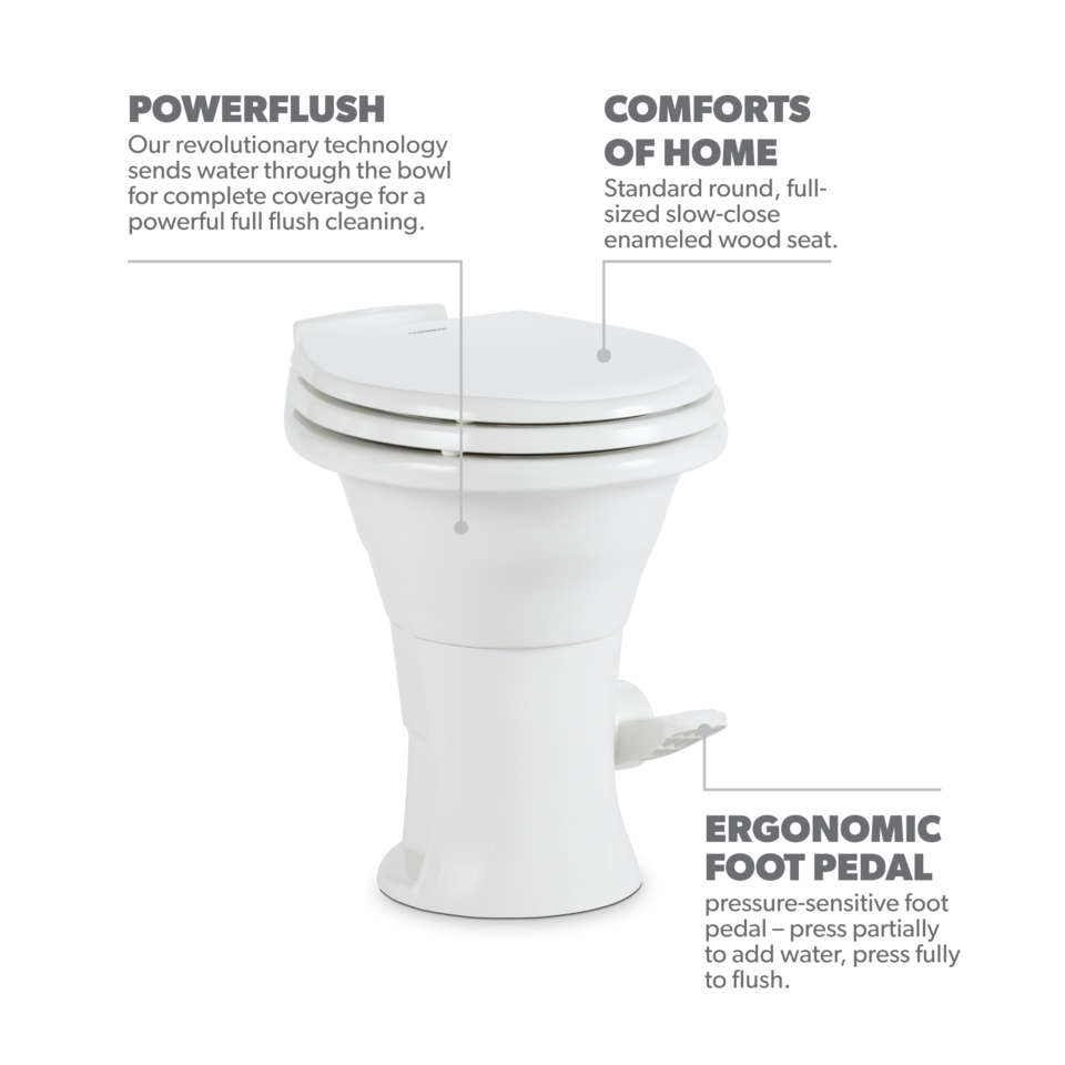 Dometic 310 Series Toilet w/o Sprayer, Standard Height