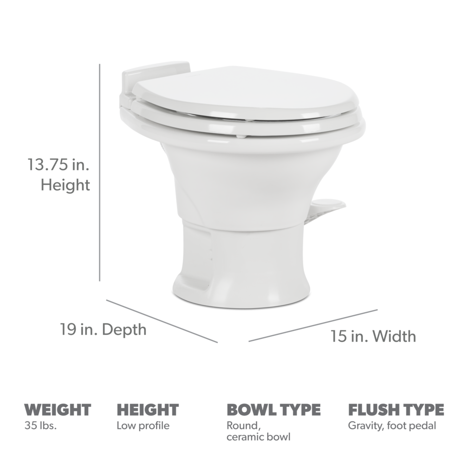 Dometic 311 Series Toilet w/o Sprayer, Low Profile